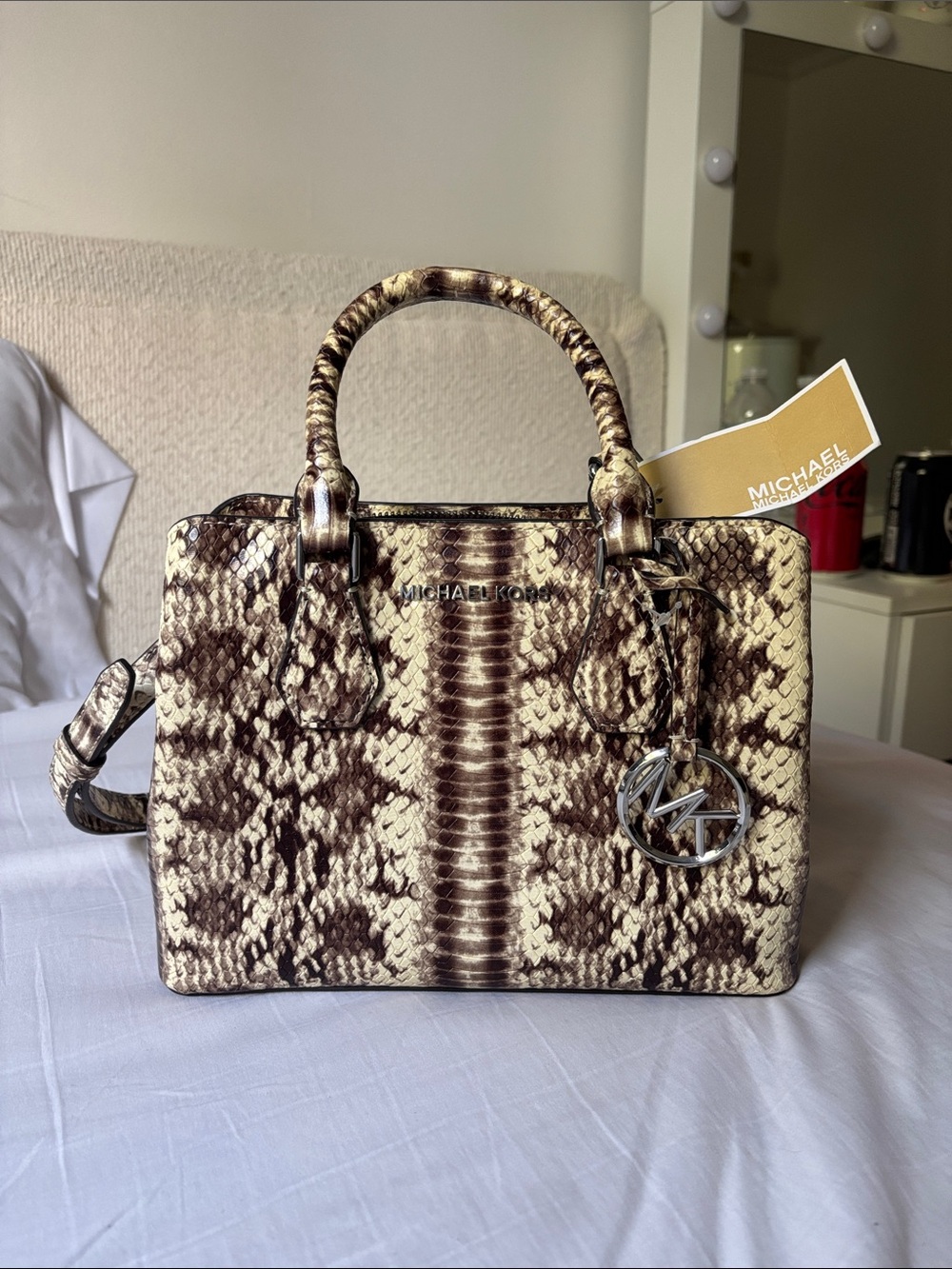 Michael Kors Purse: Camille Satchel Embossed Leather